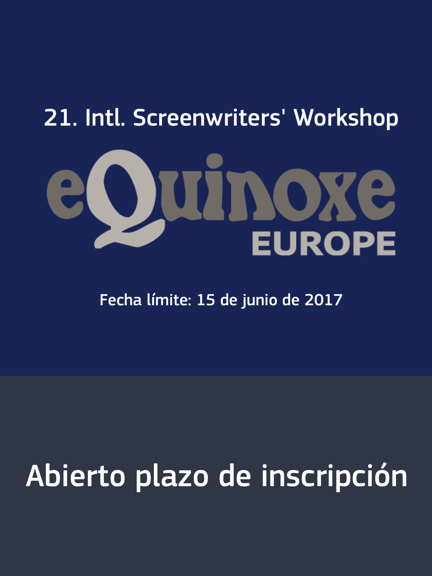 EquinoxeEuropeScreenwriterWorkshop