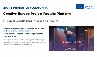 CREATIVE EUROPE PROJECT RESULTS PLATFORM: Ya puedes acceder