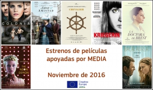 ESTRENOS NOVIEMBRE 2016: Películas apoyadas por MEDIA