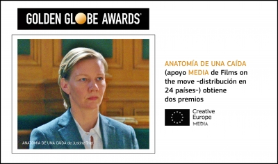 GLOBOS DE ORO 2024: El filme ANATOMÍA DE UNA CAÍDA de Justine Triet (apoyo MEDIA de Films on the move) entre los premiados