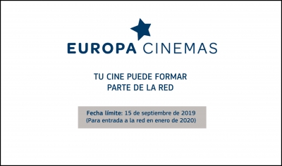 EUROPA CINEMAS: Abierto el plazo de envío de candidaturas para formar parte de su red a partir de 2020