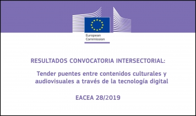 RESULTADOS CONVOCATORIA INTERSECTORIAL: Tender puentes entre contenidos culturales y audiovisuales a través de la tecnología digital EACEA 28/2019
